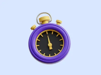 Stop Watch Illustration Low-poly 3D model