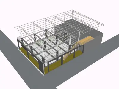 400 Seating and 100 Dining two floors Marriage hall 3D model