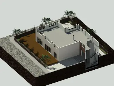 Restaurant Project Revit Low-poly 3D model