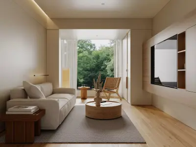 Modern living room dining room interior scenes 421 3D model