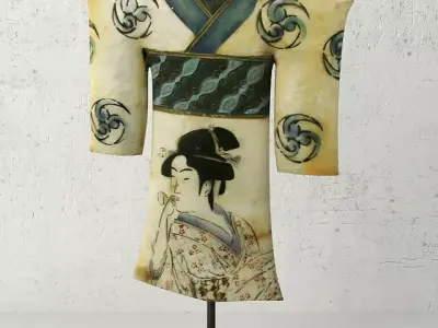 Painted Shell Kimono 3D model