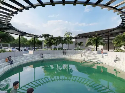 Green corridor Institute Low-poly 3D model