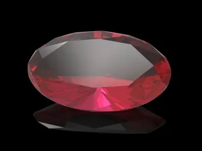 Oval Cut Gem 3D print model