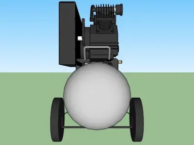 Compressor air on wheels 3D model