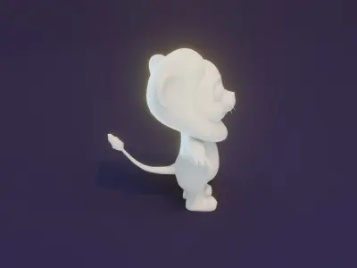 Cartoon Lion Animated and Rigged Base Mesh 3D Model Low-poly 3D model