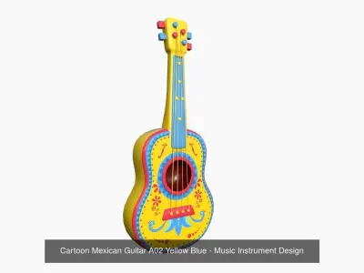 10 Cartoon Mexican Guitar Collection - Music Instrument Design