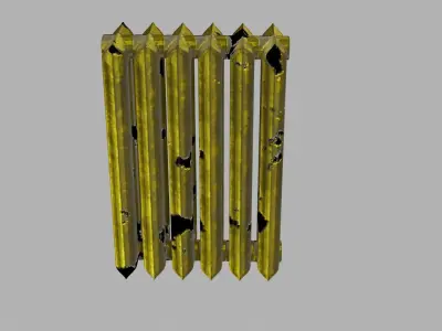 rusty cast iron heating radiator 3D model