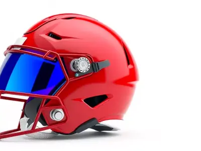 Red Sports Helmet model pack Low-poly 3D model