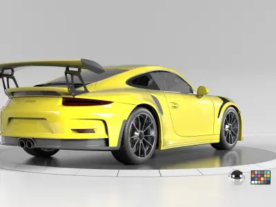 porsche 911 GT3 RS-Rigged and textured-unreal-vray-redshift Low-poly 3D model