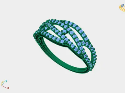 Women Ring Diamond Stone STL 3DM Lightweight Printable 3D print model 12