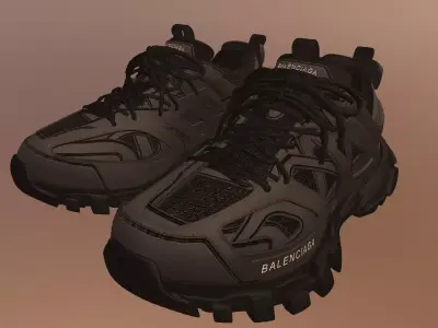 BALENCIAGA TRACK SHOES PBR Low-poly 3D model