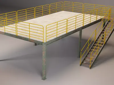 Steel Structural Mezzanine 3D model