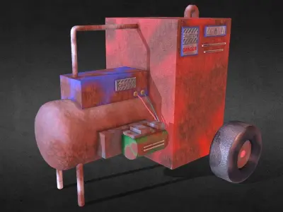 Old Portable Generator Low-poly 3D model