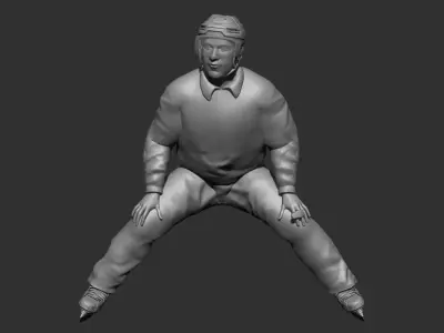 Hockey Referee stretched pose 3D print model