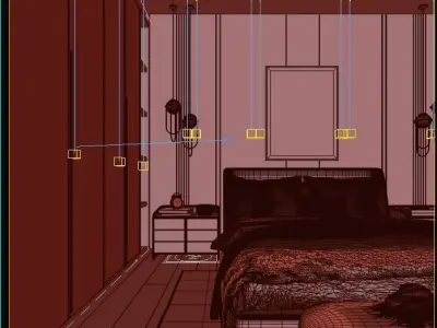 modern bedroom 3d model luxury design 3D model