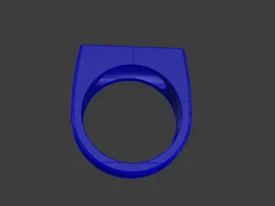 Mens Rectangular Ring Gold Platinum Silver Jewelry 3D print model