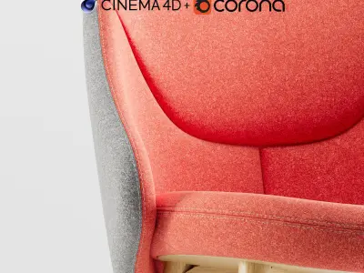 Albu Chair By Ton C4D and Corona Renderer Low-poly 3D model