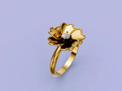 Flower Ring 3D print model