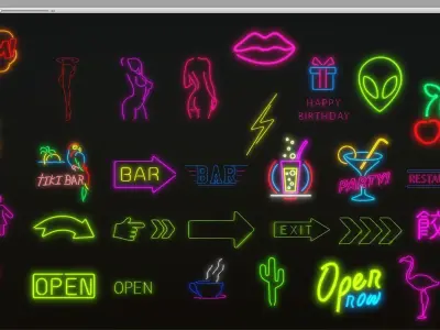 Ultimate Neon Sign Pack 1 Low-poly 3D model