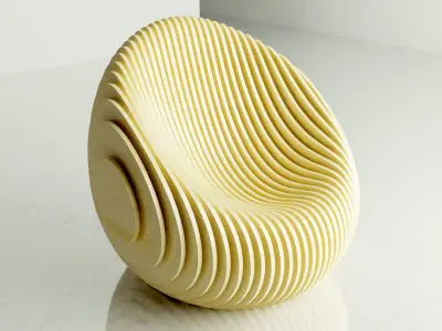 Parametric Chair Beanyx Design Digital download DXF files cnc 3D model