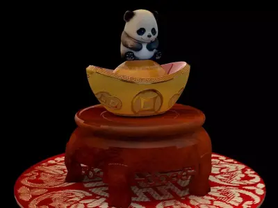 Chinese baby panda figure   3D model
