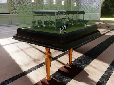 Agricultural Solar Energy Type-1 Table 2x2x8 Diorama Low-poly 3D model