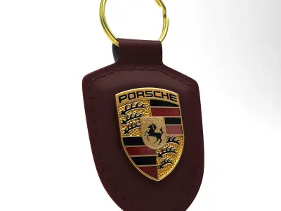 Porsche Crest Keychain Low-poly 3D model