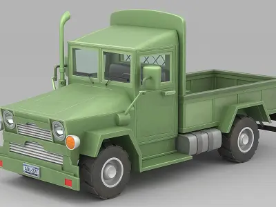 Cartoon Truck Low-poly 3D model