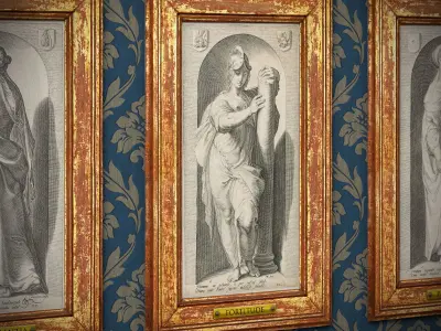 Seven Deadly Sins - Seven Virtues - antique wall art Low-poly 3D model