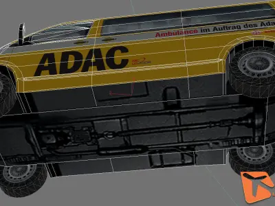 Volkswagen transporter ADAC Low-poly 3D model