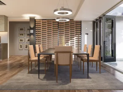 Pelangi modern living room with wooden ceilings 3D model