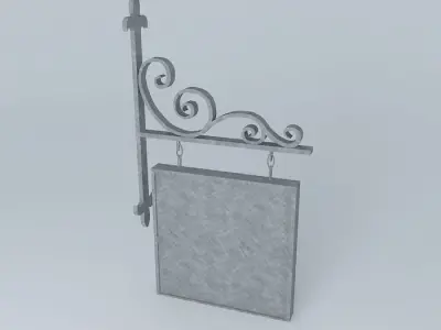Hanging street sign Free 3D model