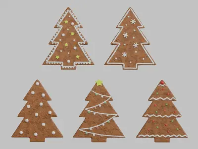 Gingerbread Christmas Cookie 3 - Christmas Tree 3D model