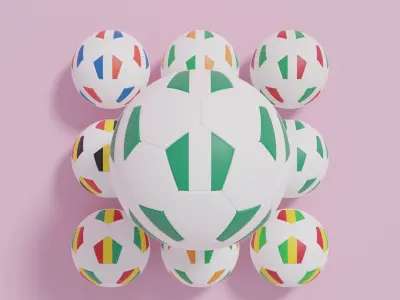 Flag Soccer Ball Collection 3D model