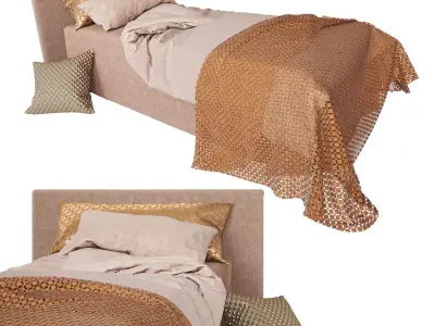 Children orange bed 3D model