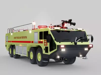 Airport Fire Truck ARFF Crash Tender 8x8 3D model