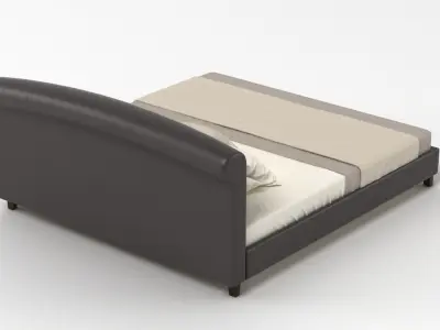 Bed 7 with upholstered headboard 3D model