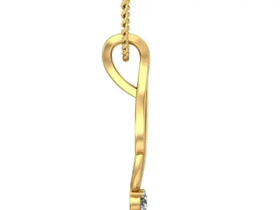 Solitaire Women Pendant 3dm STL OBJ FBX Renders Details 3D print model 61