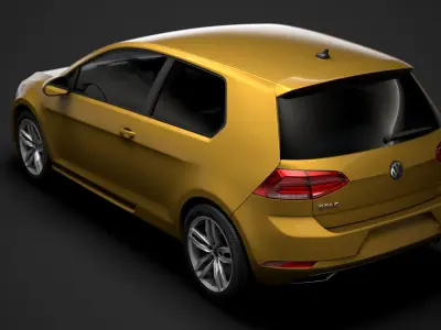 VW Golf TSI 3door Typ5G 2019 3D model