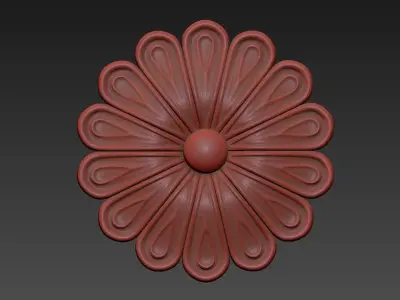 Round carved rosette  3D model