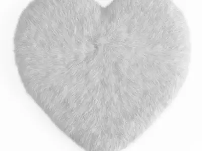 Sheepskin Heart Shaped Carpet Fur 3D model