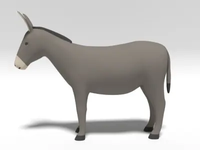 Cartoon Donkey 3D model