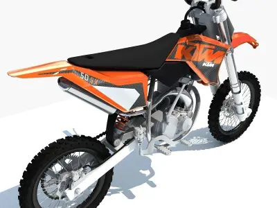 Orange KTM Motocross Bike 3D model