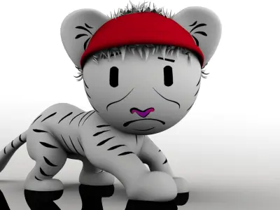 Tiger with hat 3D model