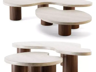 Andrea and Luca Nesting Tables Low-poly 3D model