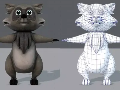 Raccoon V01 Low-poly 3D model