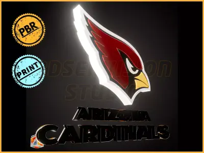 Arizona Cardinals logo - Cinematic - 3D print 3D model