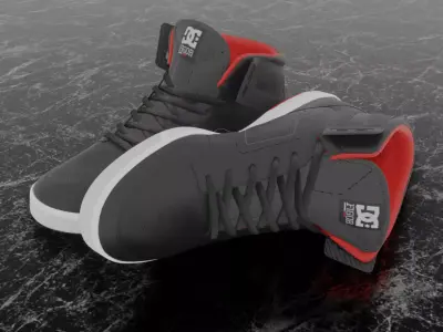 DC PURE HIGH TOP 3D SHOES Low-poly 3D model