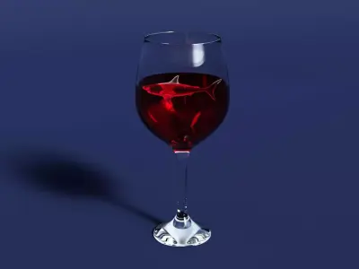 Drink Glass - Shark Wine Glass 3D model