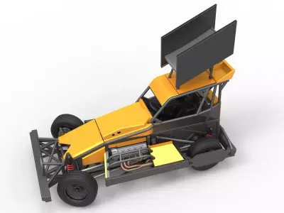 New Zealand Superstock car while turning Version 4 Scale 1 to 25 3D print model